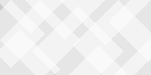 Square pattern on banner with shadow. Abstract white and grey color geometric background with copy space. Modern and minimal concept. You can use for cover, poster, banner web.	