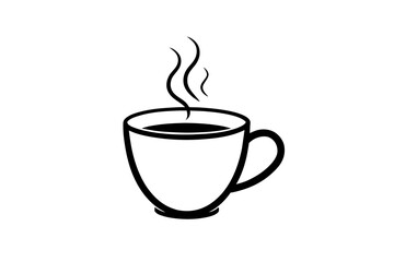 coffee cup line sketch tea icon vector illustration