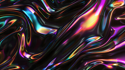 Abstract 3d render, iridescent background design, modern illustration