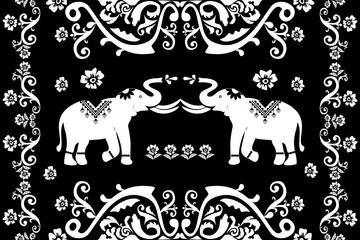 thai pattern,seamless ,Traditional ethnic,thai pattern, fabric pattern for textiles,rugs, wallpaper,clothing,sarong, batik,wrap,embroidery,print, background,cover,illustration,elephants pattern