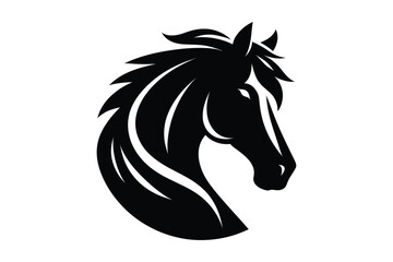 Horse Head Logo Icon Vector Silhouette Illustration