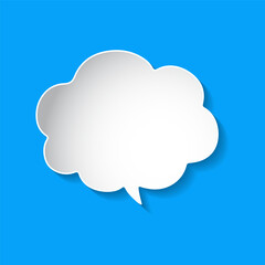 Realistic speech bubble vector design on blue background