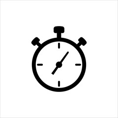 Stopwatch black and white flat vector icon