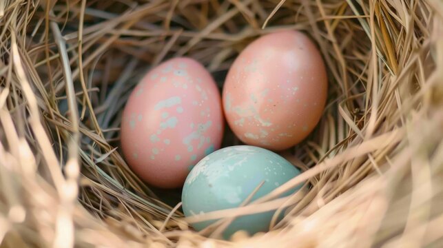 Pastel Easter eggs in a bird s nest