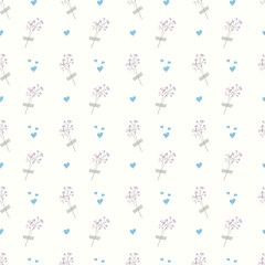 Cute kawaii pastel sweet floral flower pattern background design