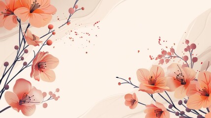 Elegant floral background generative ai