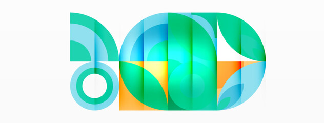 Obraz premium Circles and petals. Geometric beautiful abstract minimal template for Wallpaper, Banner, Background, Card, Book Illustration, landing page