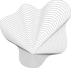 Circles round curve shape with wavy dynamic lines. Creative geometric