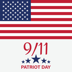 Patriot Day 9\11 USA flag, Greeting Card, Banner, Poster. 
