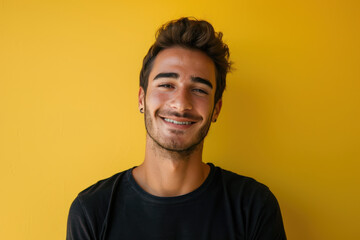 Fototapeta premium A close up portrait of a young man with a subtle smile