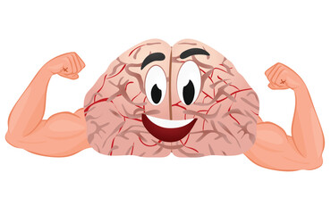 Heart emoticon with muscles. vector
