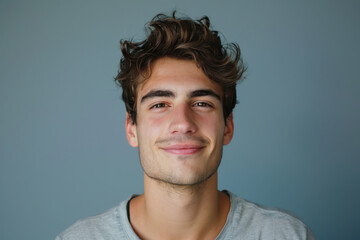 Fototapeta premium A close up portrait of a young man with a subtle smile