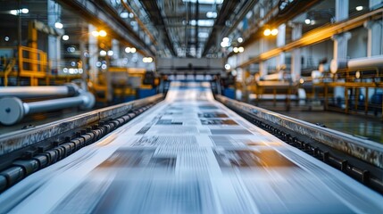 Newspaper printing at the enterprise. Production process inside the facility