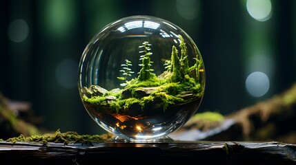 glass ball in the garden