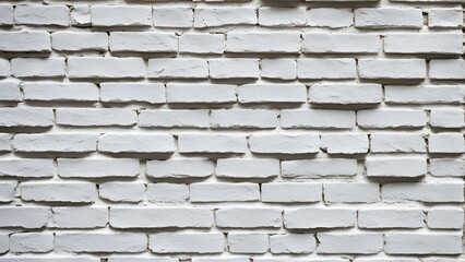 A white brick wall with a few bricks missing
