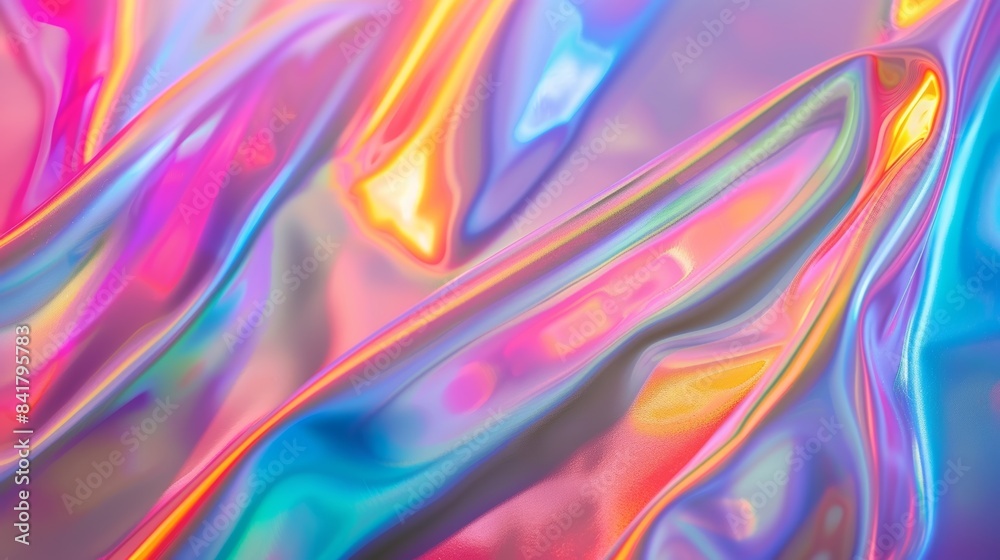 Aufkleber a holographic gradient with iridescent colors that change and shift depending on the viewing angle, 