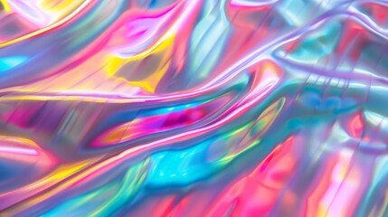 Obraz premium A holographic gradient with iridescent colors that change and shift depending on the viewing angle, creating a mesmerizing and eye-catching effect.