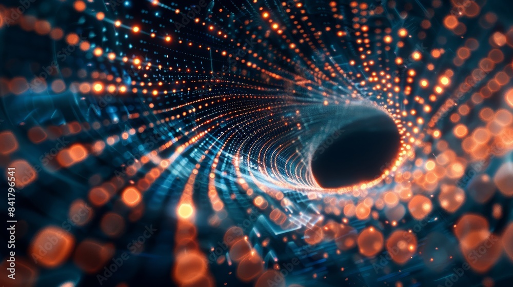Aufkleber A hypnotic spiral of data, where lines and dots swirl inward, revealing the hidden patterns and connections within complex systems.