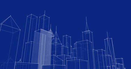  modern city panorama 3d illustration