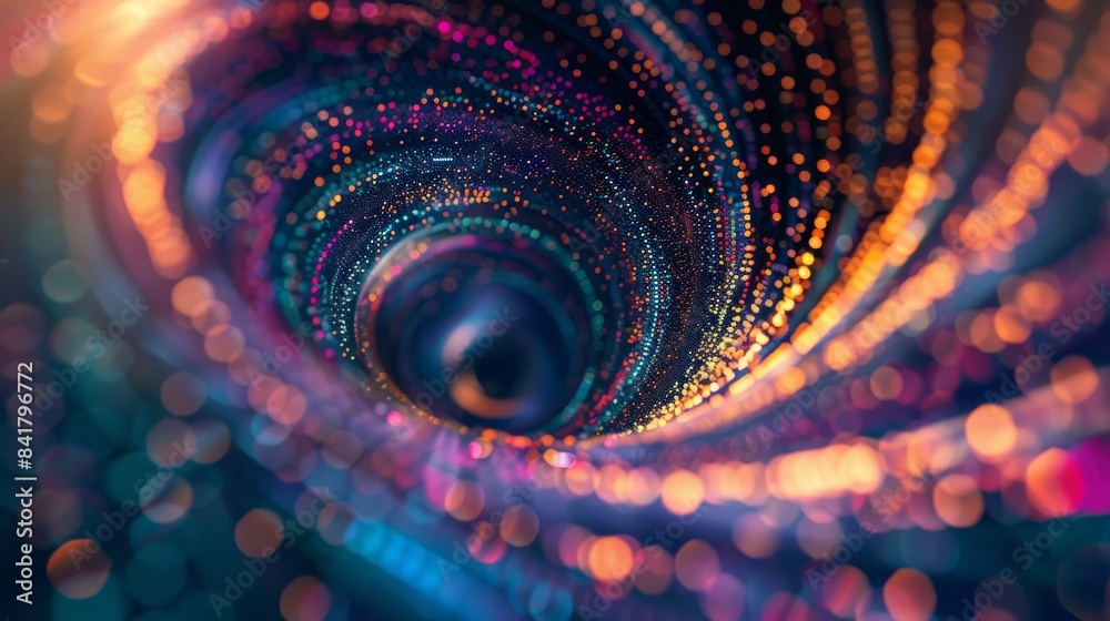 Poster A hypnotic spiral of data, where lines and dots swirl inward, revealing the hidden patterns and connections within complex systems.