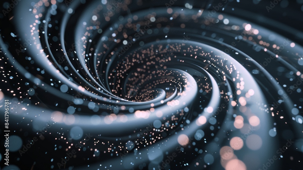 Fototapete A hypnotic spiral of data, where lines and dots swirl inward, revealing the hidden patterns and connections within complex systems.