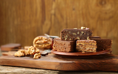 chocolate pecan cake, brownie dessert