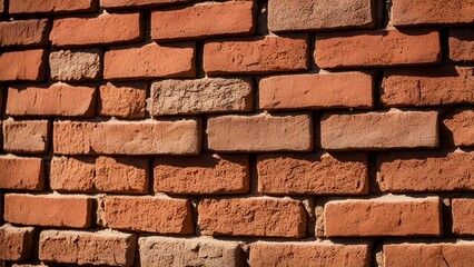 Obraz premium A brick wall with a red brick color