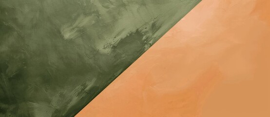 Background image featuring a two tone concrete wall, divided diagonally with a green side and an orange side, useful for designers