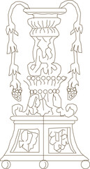 Vector silhouette illustration sketch traditional ethnic vintage classic ornament ornate detail drawing