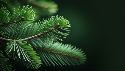 Pine tree branches against a dark background