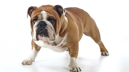 Obraz premium English Bulldog full body clearly photo on white background , 