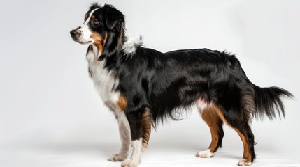 Fototapeta premium English Shepherd full body clearly photo on white background , 