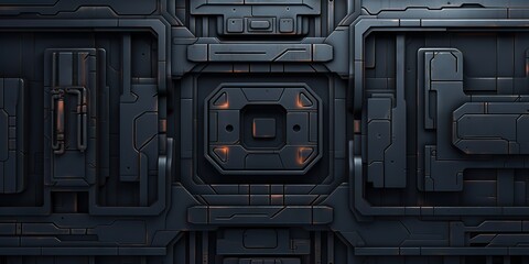 Fototapeta premium Future galaxy space ship sci fi panel decoration background view