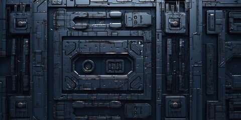 Obraz premium Future galaxy space ship sci fi panel decoration background view