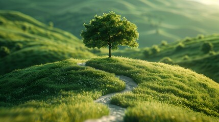 A beautiful rural landscape featuring rice terraces and fields on an island surrounded by lush trees and mountains under a clear blue sky, Ai generate