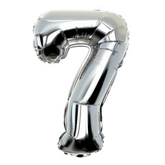 Metallic silver Balloon Party , Silver foil Number 7