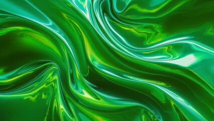 Obraz premium a green background texture with an iridescent effect, incorporating a holographic backdrop. The gradient blend bright and dreamy green tones