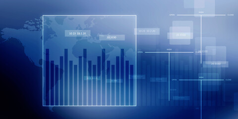 2d illustration Stock market online business concept. business Graph 