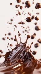 A splash of chocolate on a white background. 3d rendering, 3d illustration