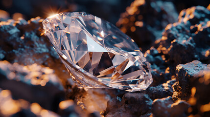 Sparkling Solitaire Diamond Amidst Rough Terrain