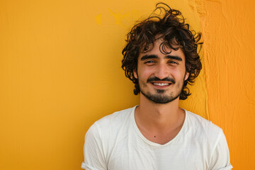 Fototapeta premium A close up portrait of a young man with a subtle smile