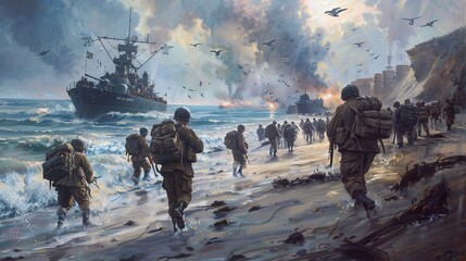 The Normandy landings were the landing operations and associated airborne operations on Tuesday, 6 June 1944 of the Allied invasion of Normandy in Operation Overlord during World War II.