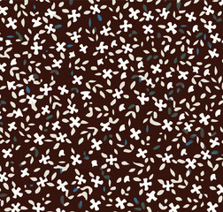 Dainty Abstract flower Bright and cute colors pattern, simple, neutral flowers on white background Seamless pattern of elegant, dainty, neutral watercolor floral for fabric, home decor, and wrapping