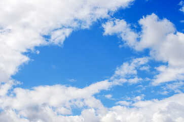 White clouds in blue sky