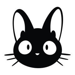 FUNNY CARTOON CHARACTER VECTOR. BLACK AND WHITE SILHOUETTE. CAN BE USED AS A STICKER.