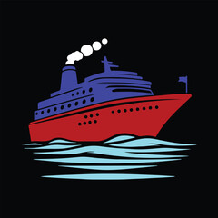 Obraz premium color ship vector illustration