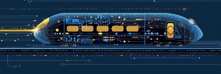  Futuristic transportation system with digital readouts
