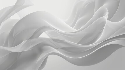 Obraz premium Abstract Flowing White Fabric Background, Generative AI