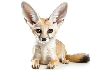 Obraz premium Fennek isoliert auf weißen Hintergrund, Freisteller 