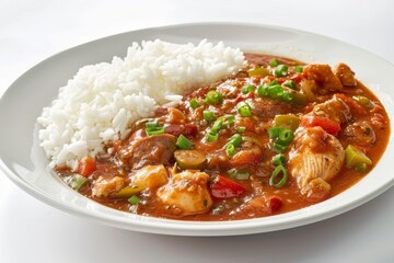 Tempting Bang! Gumbo with Chicken, Andouille Sausage, and Okra in Elegant Presentation